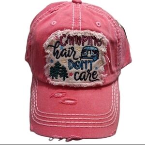 Camping Hair Don't Care Distressed Cap